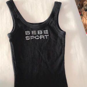 Bebe sport tank top with rhinestones